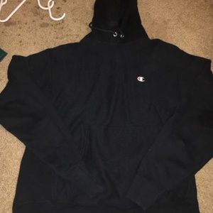 Black champion reverse weave hoodie